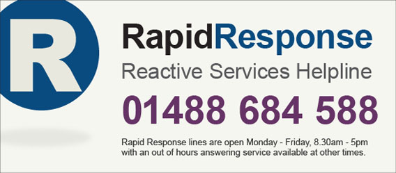 RapidResponse Reactive Service Helpline - 01488 684 111